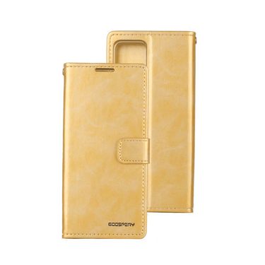 iPhone 14 Compatible Case Cover With Bluemoon Diary - Gold